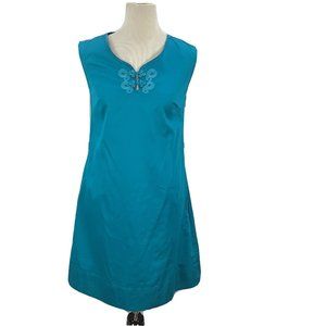 CALYPSO St. Barth Target Dress Women's Size 6 Shift Sleeveless Turquoise Blue